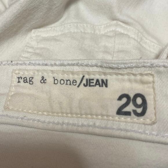 Rag & Bone Women's White Skinny Leg Mid Rise Zipper Biker Denim Jeans Pants 29 - Picture 5 of 6